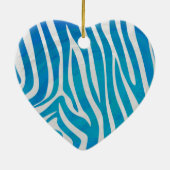 Zebra Blauw en wit afdrukken Keramisch Ornament (Achterkant)