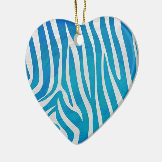 Zebra Blauw en wit afdrukken Keramisch Ornament (Links)
