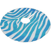 Zebra Blauw en wit afdrukken Kerstboom Rok (Gekanteld)
