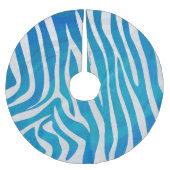 Zebra Blauw en wit afdrukken Kerstboom Rok (Voorkant)