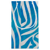 Zebra Blauw en wit afdrukken Klein Cadeauzakje (Achterkant)
