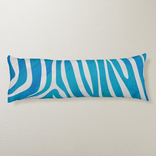 Zebra Blauw en wit afdrukken Lichaamskussen (Achterkant)