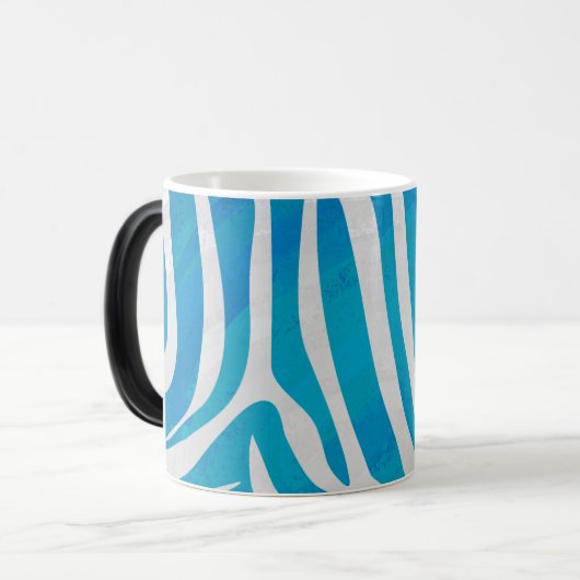 Zebra Blauw en wit afdrukken Magische Mok (Voorkant links)