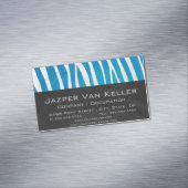Zebra Blauw en wit afdrukken Magnetisch Visitekaartje (Voorbeeld)