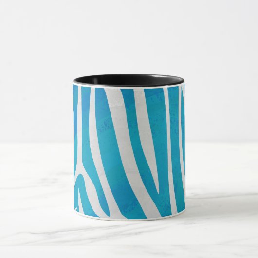 Zebra Blauw en wit afdrukken Mok (Midden)
