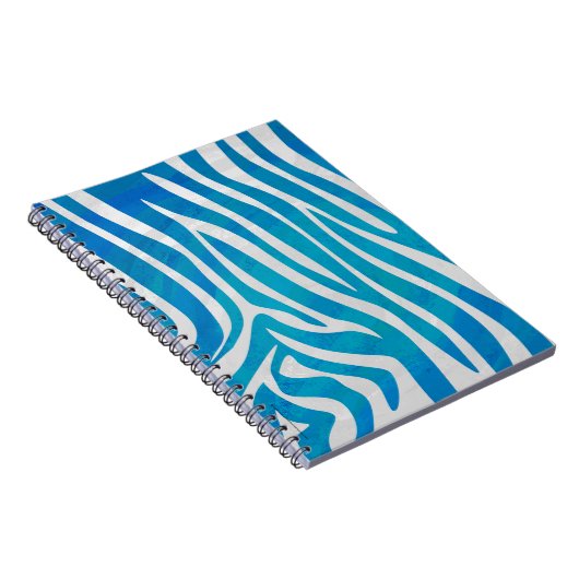Zebra Blauw en wit afdrukken Notitieboek (Rechterzijde)