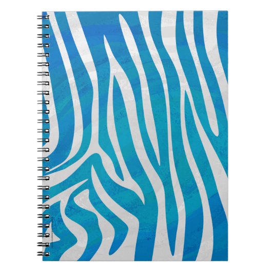 Zebra Blauw en wit afdrukken Notitieboek (Voorkant)