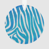 Zebra Blauw en wit afdrukken Ornament (achterkant)