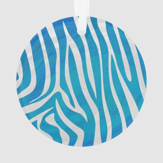 Zebra Blauw en wit afdrukken Ornament (achterkant)