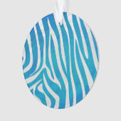 Zebra Blauw en wit afdrukken Ornament (voorkant)