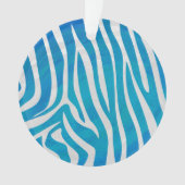 Zebra Blauw en wit afdrukken Ornament (voorkant)
