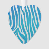 Zebra Blauw en wit afdrukken Ornament (voorkant)