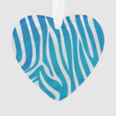 Zebra Blauw en wit afdrukken Ornament (achterkant)