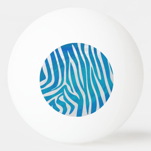Zebra Blauw en wit afdrukken Pingpongbal (Voorkant)
