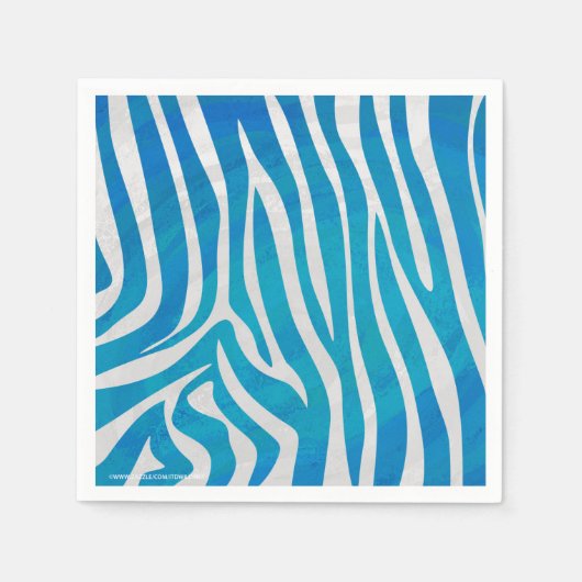 Zebra Blauw en wit afdrukken Servet (Voorkant)