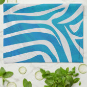 Zebra Blauw en wit afdrukken Theedoek (Gevouwen)