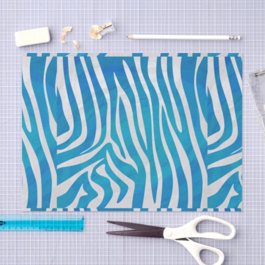 Zebra Blauw en wit afdrukken Tissuepapier (Craft)