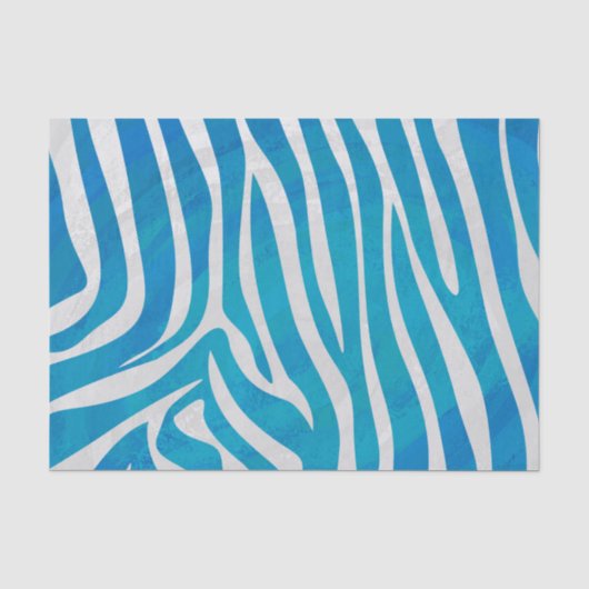 Zebra Blauw en wit afdrukken Tissuepapier (Voorkant)