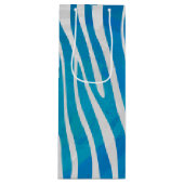 Zebra Blauw en wit afdrukken Wijn Cadeautas (Voorkant)