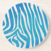 Zebra Blauw en wit afdrukken Zandsteen Onderzetter (Voorkant)