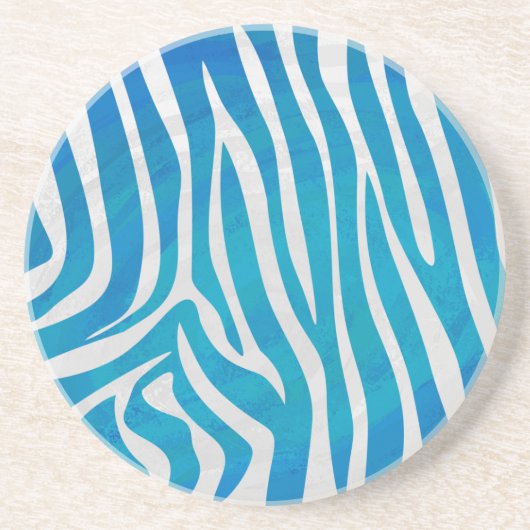 Zebra Blauw en wit afdrukken Zandsteen Onderzetter (Voorkant)