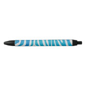 Zebra Blauw en wit afdrukken Zwarte Inkt Pen (Voorkant)