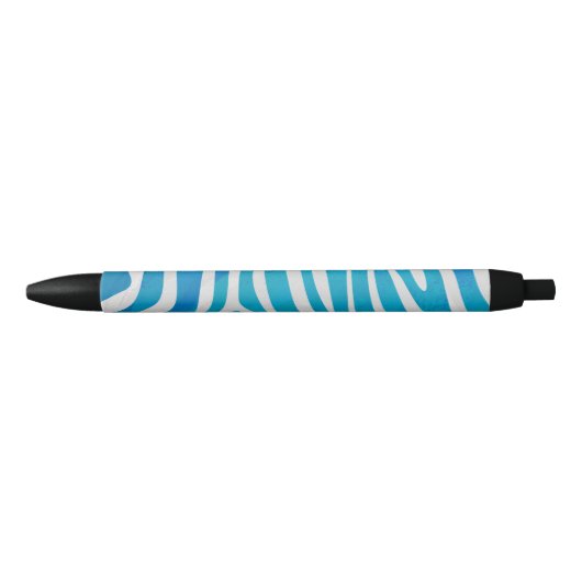 Zebra Blauw en wit afdrukken Zwarte Inkt Pen (Voorkant)