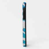 Zebra blauw en wit met monogram Case-Mate iPhone case (Achterkant/links)