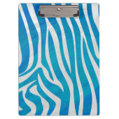 Zebra blauw en wit met monogram klembord (Voorkant)