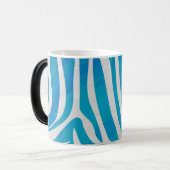 Zebra Blauw en Wit Print Magische Mok (Voorkant links)
