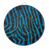 Zebra Blauw en zwart afdrukken Dartbord (Voorkant)