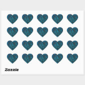 Zebra Blauw en zwart afdrukken Hart Sticker (Vel)