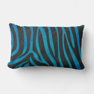Zebra Blauw en zwart afdrukken Kussen