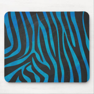 Zebra Blauw en zwart afdrukken Muismat
