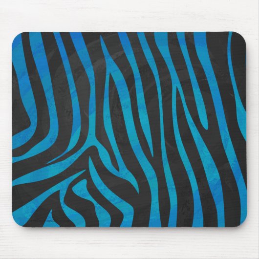 Zebra Blauw en zwart afdrukken Muismat (Voorkant)