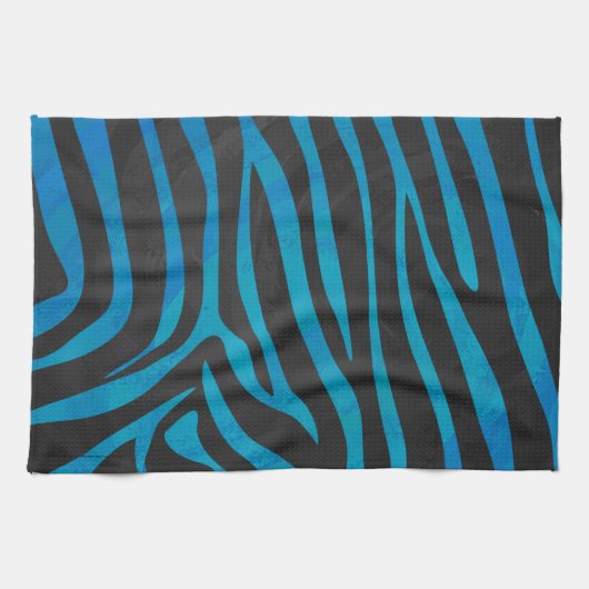 Zebra Blauw en zwart afdrukken Theedoek (Horizontaal)