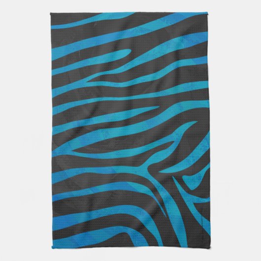 Zebra Blauw en zwart afdrukken Theedoek (Verticaal)