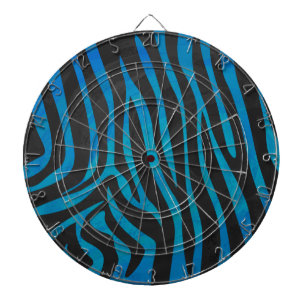 Zebra Blauw en Zwart Print Dartbord
