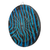 Zebra Blauw en Zwart Print Dartbord (Voorkant Rechts)