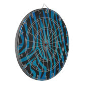 Zebra Blauw en Zwart Print Dartbord (Voorkant Links)