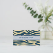 Zebra Blauw Visitekaartje (Staand voorkant)