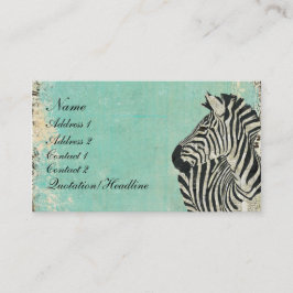 Zebra blauw Visitekaartje/Labels Visitekaartje