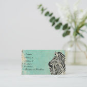  Zebra blauw Visitekaartje/Labels Visitekaartje (Staand voorkant)