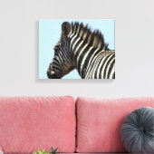 zebra blauwe canvas afdruk (Insitu (Woonkamer))