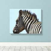 zebra blauwe canvas afdruk (Insitu (Houten vloer))