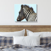 zebra blauwe canvas afdruk (Insitu (Slaapkamer))
