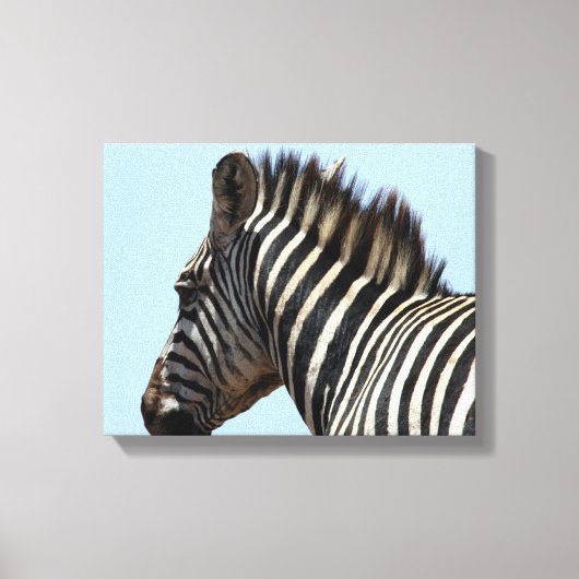 zebra blauwe canvas afdruk (Voorkant)
