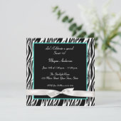 Zebra Blauwgroen Blauw, de Uitnodiging van de Witt (Staand voorkant)