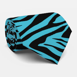 Zebra- Blauwgroen blauw en zwart Stropdas