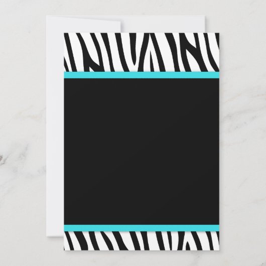 Zebra Blauwgroen blauw gedrukte Bow Graduation Par Kaart (Achterkant)